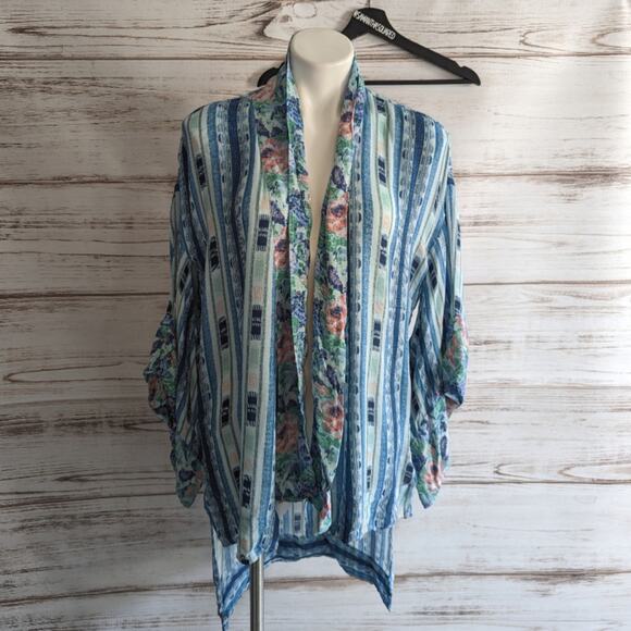 BCBG Maxazria Tildie Boho Printed Open Front Cardi sz XS/S - Picture 1 of 7